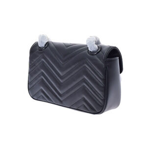 Gucci Bag Shoulder Black GG Quilted Marmont Leather